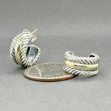 Estate David Yurman SS 14 Cable Collectibles Hoop Earrings