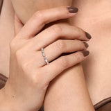 14K W Gold 0.49ctw G-H/SI2 Marquise and Round Diamond Ring