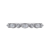 14K W Gold 0.49ctw G-H/SI2 Marquise and Round Diamond Ring