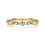 14K Y Gold 0.50ctw G-H/SI2 Marquise and Round Diamond Ring