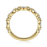 14K Y Gold 0.50ctw G-H/SI2 Marquise and Round Diamond Ring
