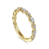 14K Y Gold 0.50ctw G-H/SI2 Marquise and Round Diamond Ring