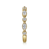 14K Y Gold 0.50ctw G-H/SI2 Marquise and Round Diamond Ring
