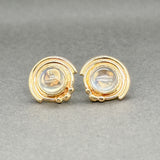 Estate 14K Y Gold 2.48ctw Moonstone Stud Earrings