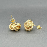 Estate 18K Y Gold Lover’s Knot Stud Earrings