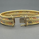 Estate 14K Tricolor Gold 13mm Bracelet - Walter Bauman Jewelers