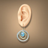 Estate David Yurman SS 18 Topaz Mobile Drop Earrings