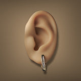 Estate 14K Y Gold 0.26ctw Diamond J Hoop Earrings