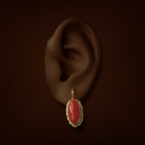 Estate 18K Y Gold 4.40ctw Coral Drop Earrings
