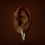 Estate 14K Y Gold 25.36mm Screw Hoop Earrings