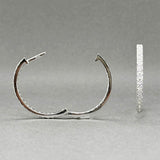 Estate 14K W Gold 0.51ctw Diamond In/Out Hoop Earrings