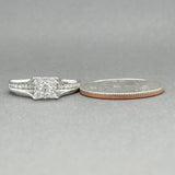 Estate 14K W Gold 0.84ctw G-H/SI1-I2 Diamond Eng. Ring