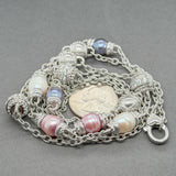 Estate Judith Ripka SS Multicolor Freshwater Pearl & CZ Station Necklace