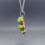 Estate Belle Etoile SS Enamel Lucky Frog Pendant