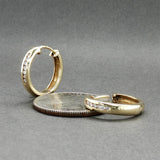 Estate 14K Y Gold 0.12ctw Diamond Hoop Earrings