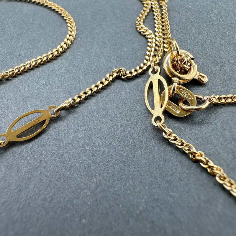 Estate 18K Y Gold 23.25” Station Necklace
