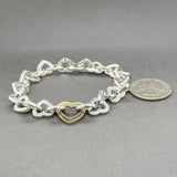 Estate Tiffany & Co SS 18 Heart Link Bracelet