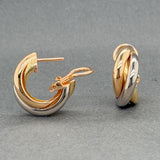 Estate Cartier 18K Tri Gold Trinity Classic Hoop Earrings