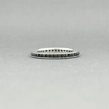 Estate 14K W Gold 0.41ctw Black Diamond Eternity Ring