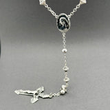 Estate SS Rosary Crucifix 33” Necklace