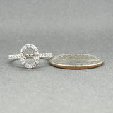 Estate 14K W Gold 0.40ctw H/SI1-2 Diamond Oval Halo Mounting Ring