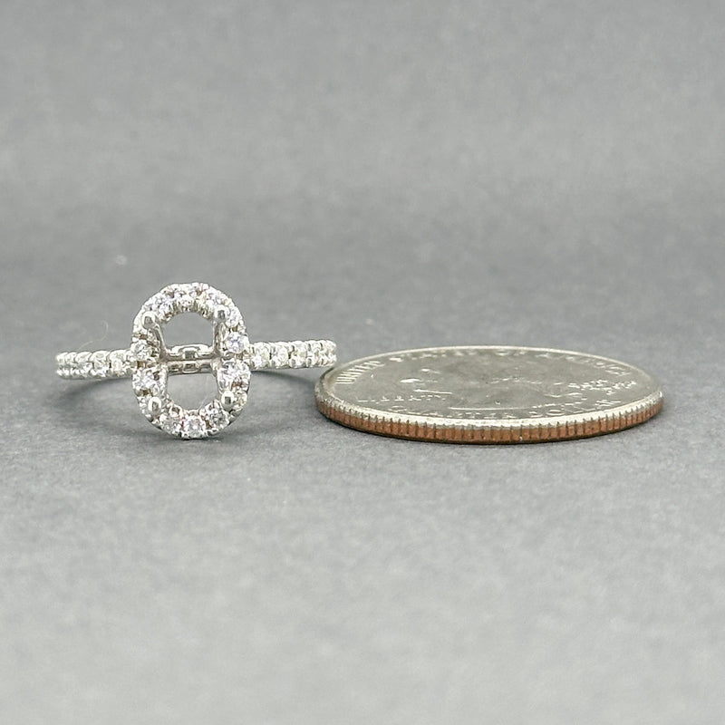 Estate 14K W Gold 0.40ctw H/SI1-2 Diamond Oval Halo Mounting Ring