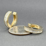 Estate 14K Y Gold 0.90ctw G-H/SI1-2 Diamond Huggie Earrings