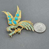 Estate 18K Y Gold 9.20ctw Turquoise Eagle Brooch