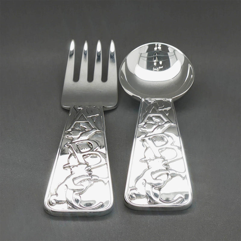 Estate Tiffany & Co. SS ABC Bears Fork & Spoon Set
