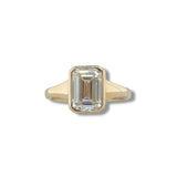 14K Y Gold 3.06ctw E/VVS2 Emerald Cut Lab Created Diamond Ring  IGI
