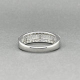 Estate 14K W Gold 1.15ctw Diamond 3 Row Ring