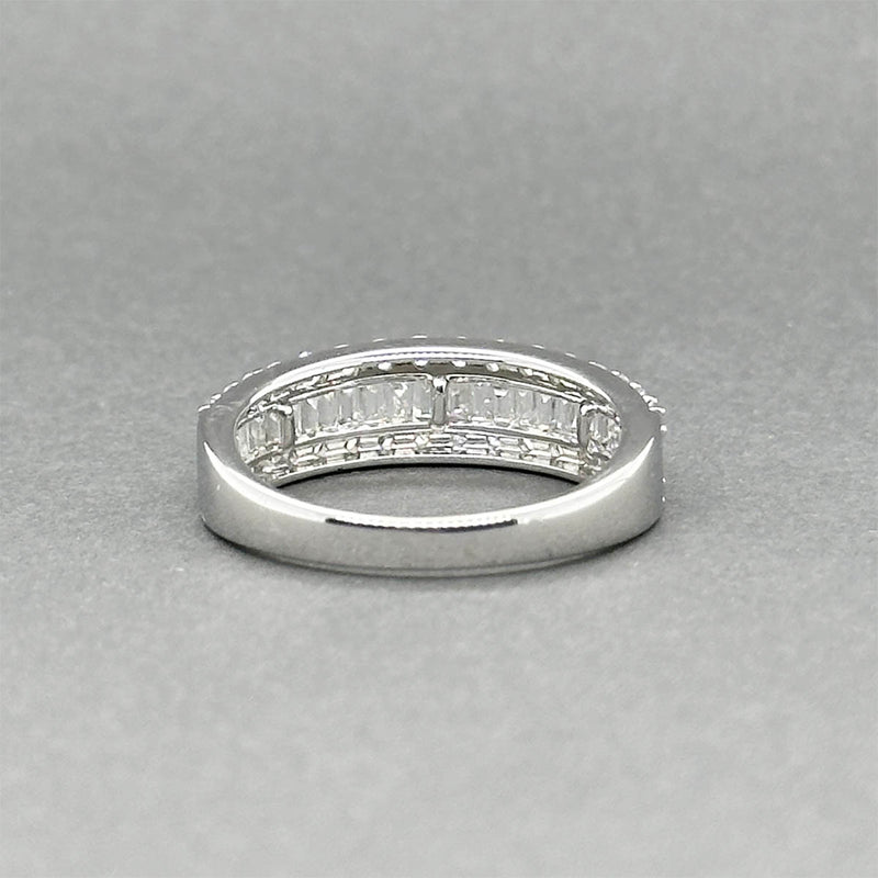 Estate 14K W Gold 1.15ctw Diamond 3 Row Ring