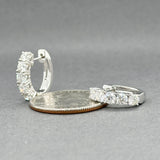 Estate 14K W Gold 1.42ctw H-I/VS2 Diamond Huggie Earrings