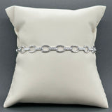 Estate 14K W Gold 6.06mm Stampado Link Bracelet