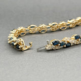 Estate 14K Y Gold 6.84ctw Sapphire & 2.18ctw Diamond Bracelet