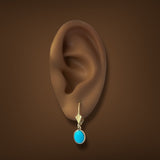 Estate 14K Y Gold Faux Turquoise Drop Earrings