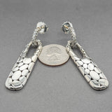 Estate John Hardy SS 1.76ct Topaz Kali Lava Drop Earrings