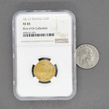 Estate 0.900 Gold 1811-A Napolean 20 Franc Rive d’Or Collection Provenance NGC XF 45