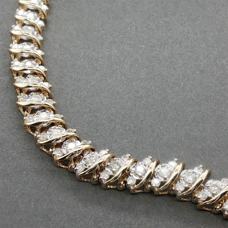 Estate 14K Y Gold 2.71ctw J-K/I1-2 Diamond S Link Bracelet