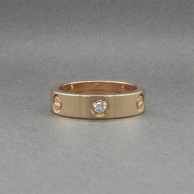 Estate Cartier 18K Y Gold Love Classic 0.22ctw Diamond Ring