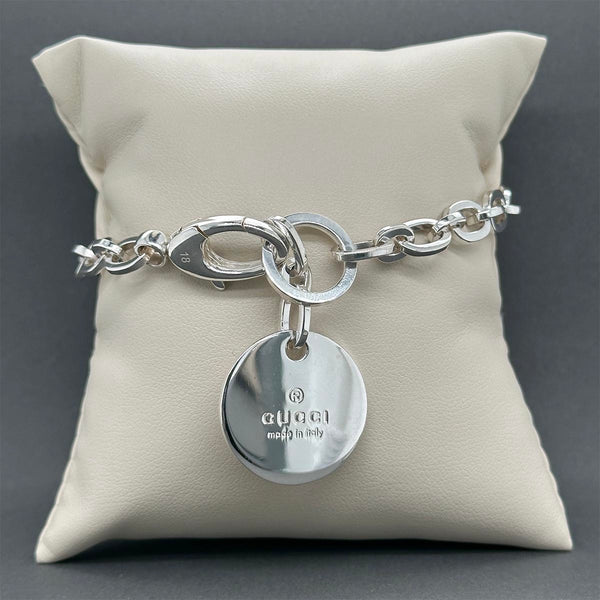 Estate Gucci SS Round Tag Bracelet