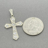 Estate 14K W Gold 0.44ctw G-H/SI1 Diamond Cross Pendant