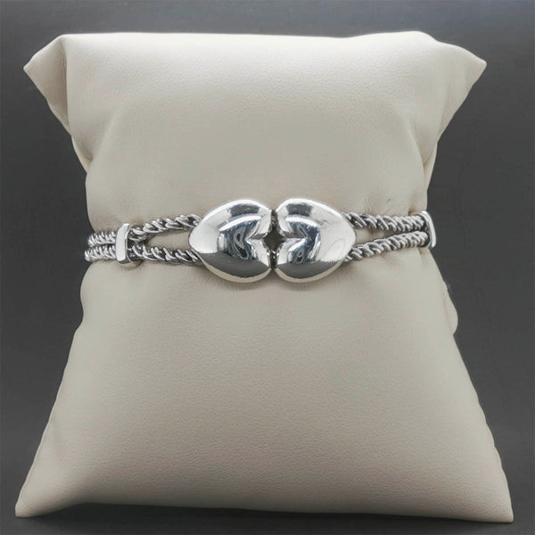 Estate Tiffany & Co. SS Double Heart Rope Bracelet