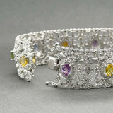 Estate 14K W Gold 5.89ctw Sapphire & 2.49ctw Diamond Bracelet