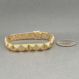 Estate 14K Y Gold 0.51ctw G-H/SI2-I1 Diamond Pyramid Bracelet