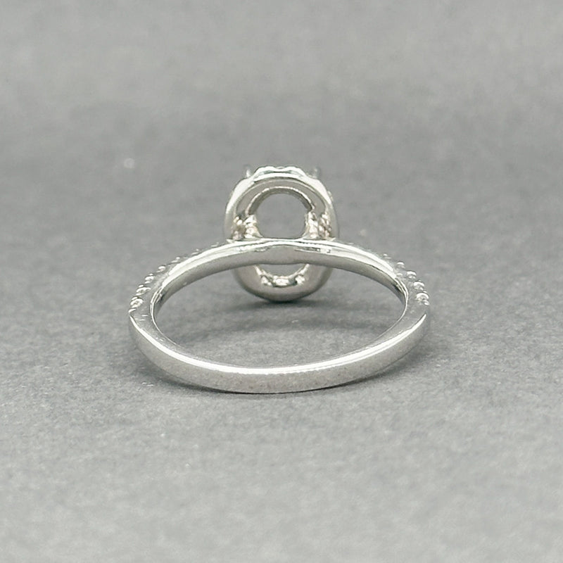 Estate 14K W Gold 0.40ctw H/SI1-2 Diamond Oval Halo Mounting Ring
