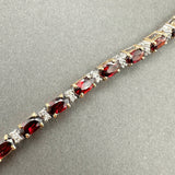 Estate 14K Y Gold 6.25ctw Garnet & 0.22ctw Diamond Bracelet