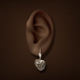 Estate 14K Y Gold Heart Drop Earrings