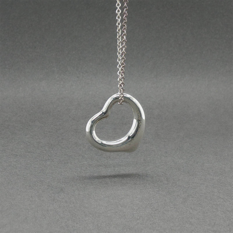 Estate Tiffany & Co. SS Peretti 16mm Open Heart Pendant