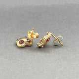 Estate 14K Y Gold 2.72ctw Garnet Clover Stud Earrings